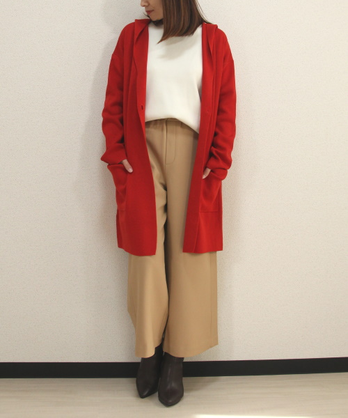 DoCLASSE　リラクシーニット・総針ロングフーディ　6,589円