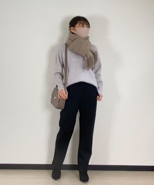 DoCLASSE　フラッフィーニット・畦編みキーネック