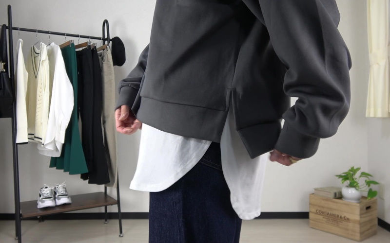 GU#8　パーカーレイヤード×デニム