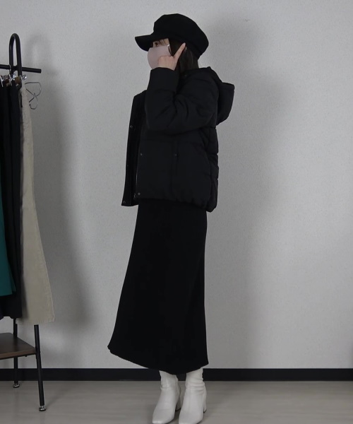 GU　リブニットポロワンピース(長袖)Q