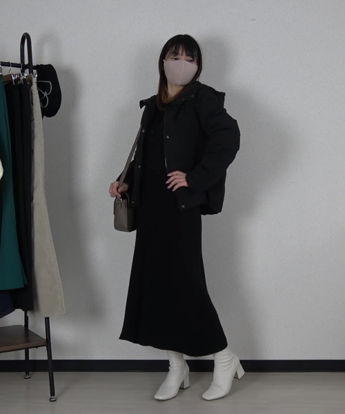 GU　リブニットポロワンピース(長袖)Q