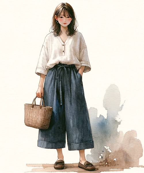 ナチュラル服を大人可愛く着こなすポイントと服の選び方