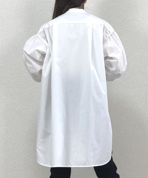 DoCLASSE　タイプライター・バンドカラーロングシャツ