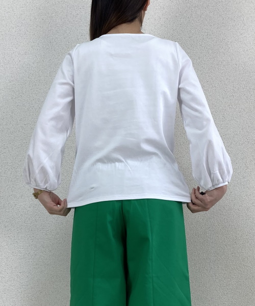 DoCLASSE　ボートネック／9分袖パフ・ドゥクラッセTシャツ