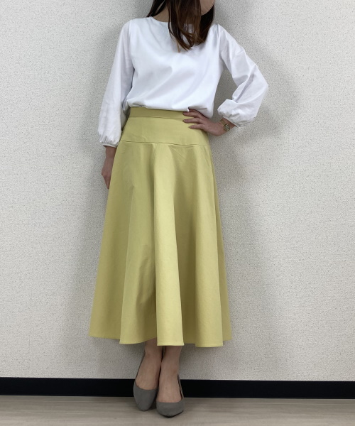 DoCLASSE　二重織ワッシャーツイル・フレアスカート