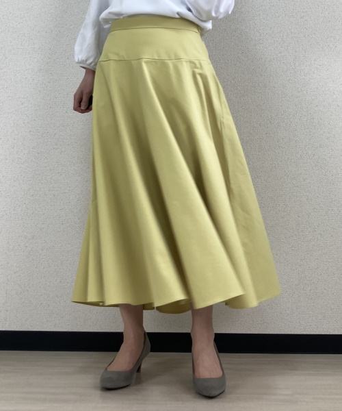 DoCLASSE　二重織ワッシャーツイル・フレアスカート