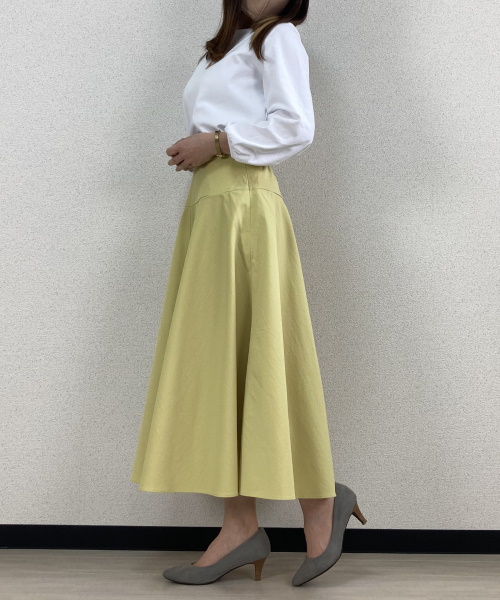 DoCLASSE　二重織ワッシャーツイル・フレアスカート