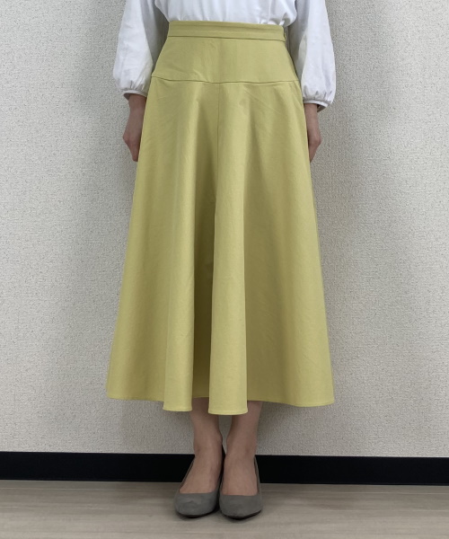 DoCLASSE　二重織ワッシャーツイル・フレアスカート