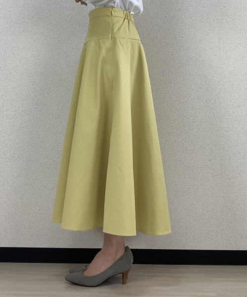 DoCLASSE　二重織ワッシャーツイル・フレアスカート