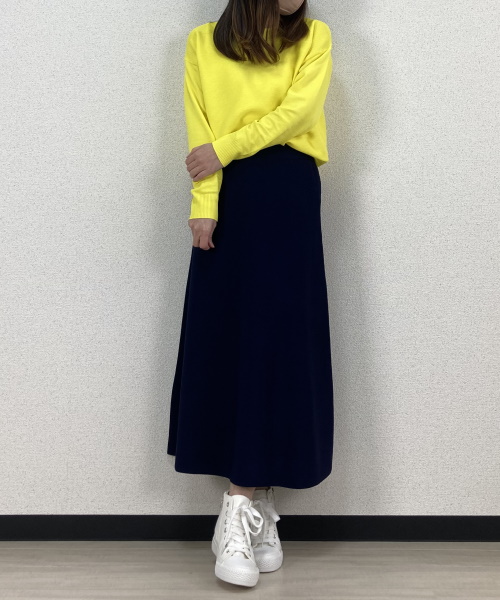 DoCLASSE　ストレッチガーター・ボートネックニット