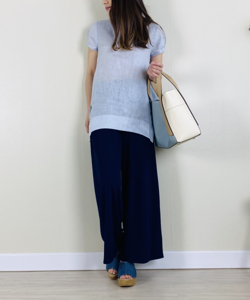 DoCLASSE 細番手フレンチリネン・フォルムブラウス