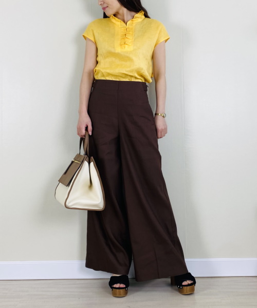 DoCLASSE ストレッチリネン・エレガントワイド