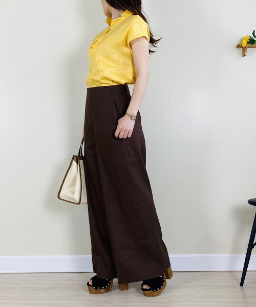 DoCLASSE ストレッチリネン・エレガントワイド