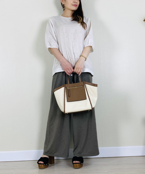 DoCLASSE　細番手フレンチリネン・バックリボンブラウス