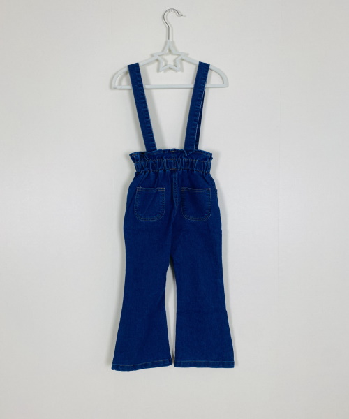 女の子幼児 フレアレッグ デニムオーバーオール
