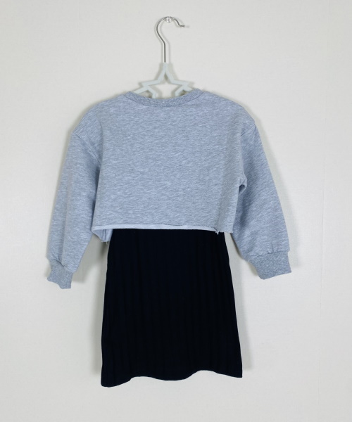 SHEIN 女の子幼児 文字グラフィック プルオーバー ＆ リブニット キャミドレス