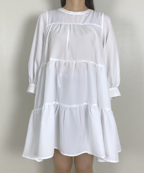 Newlyme 【送料無料】2WAYリボンティアードワンピース ¥3,990(税込)