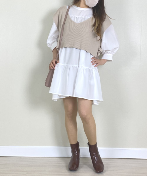 Newlyme 【送料無料】2WAYリボンティアードワンピース ¥3,990(税込)