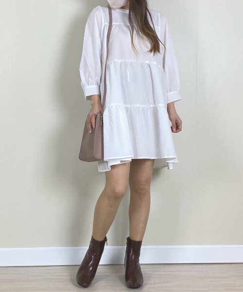 Newlyme 【送料無料】2WAYリボンティアードワンピース ¥3,990(税込)