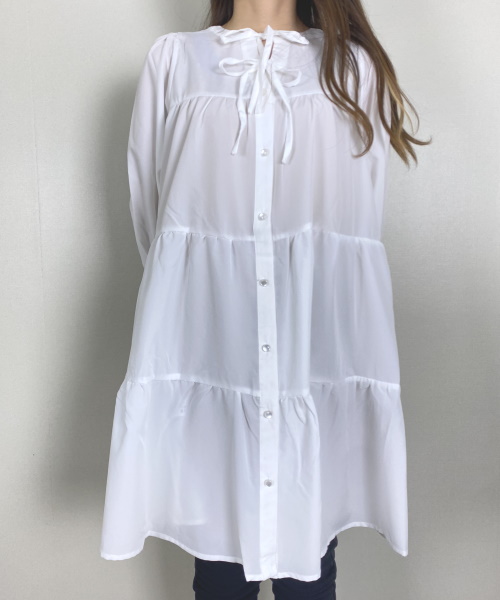 Newlyme 【送料無料】2WAYリボンティアードワンピース ¥3,990(税込)