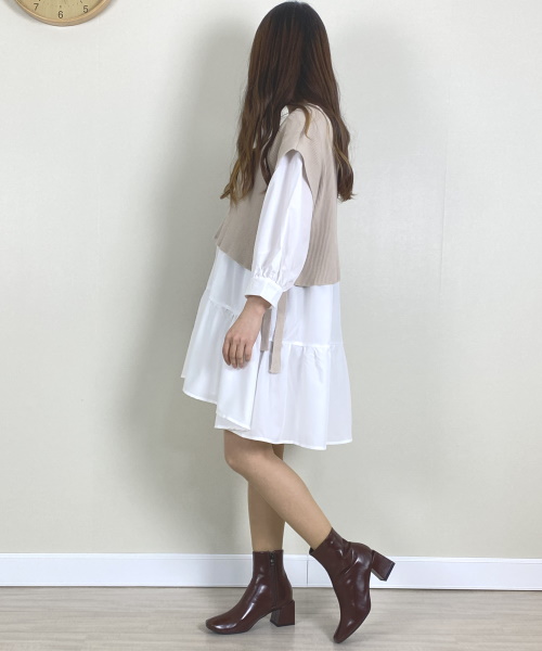 Newlyme 【送料無料】2WAYリボンティアードワンピース ¥3,990(税込)