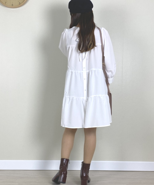 Newlyme 【送料無料】2WAYリボンティアードワンピース ¥3,990(税込)