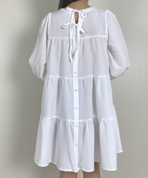 Newlyme 【送料無料】2WAYリボンティアードワンピース ¥3,990(税込)