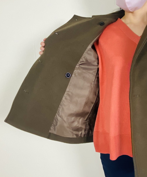 DoCLASSE　ニードルメルトン・Pコート　16,390円（税込）