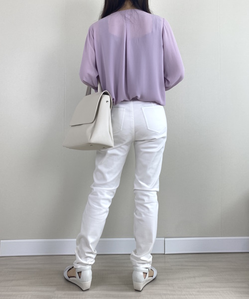 DoCLASSE　ジョーゼット・ラッフルブラウス 