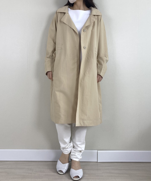 DoCLASSE　ナイロンタッサー・二重衿ステンカラー  ¥19,690