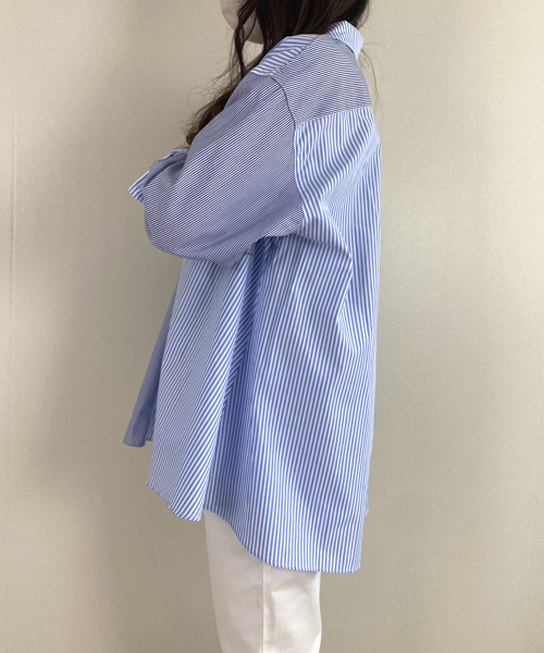 DoCLASSE　アシメストライプ・プルオーバーシャツ  ¥7,689