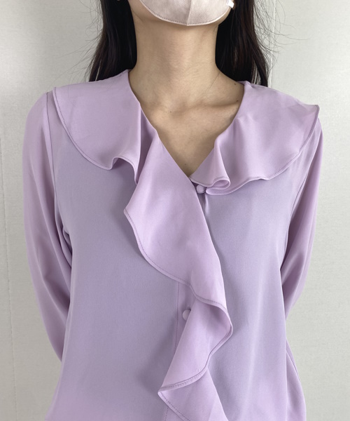 DoCLASSE　ジョーゼット・ラッフルブラウス 