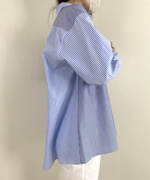 DoCLASSE　アシメストライプ・プルオーバーシャツ  ¥7,689