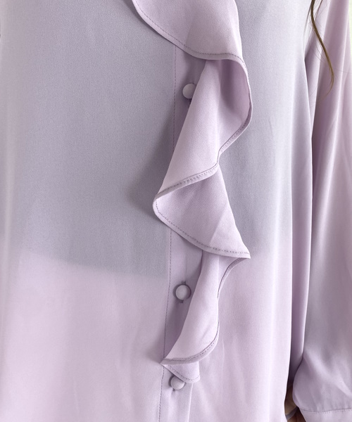 DoCLASSE　ジョーゼット・ラッフルブラウス 