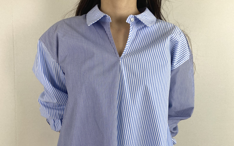 DoCLASSE　アシメストライプ・プルオーバーシャツ  ¥7,689