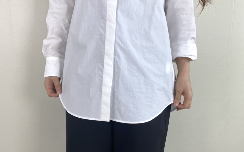 DoCLASSE　高密度コットン・スタンドカラーシャツ 