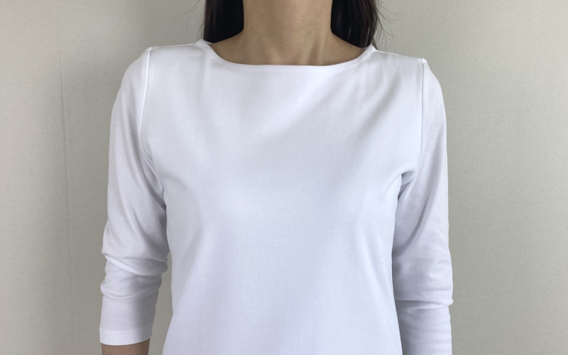 DoCLASSE　ボートネック／7分袖・ドゥクラッセTシャツ(58cm丈)