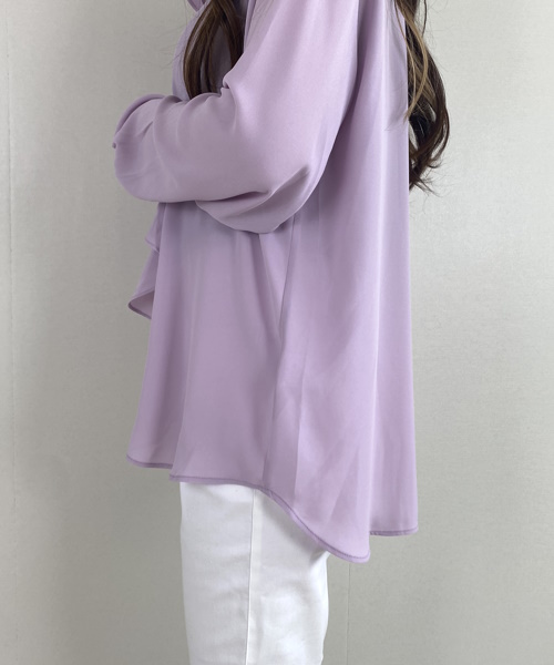 DoCLASSE　ジョーゼット・ラッフルブラウス 