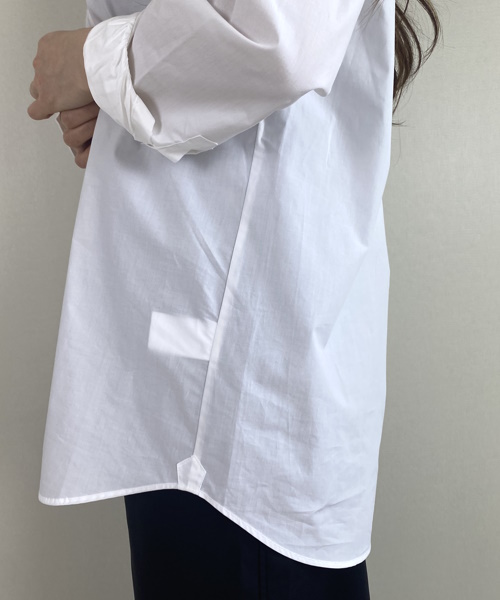 DoCLASSE　高密度コットン・スタンドカラーシャツ 