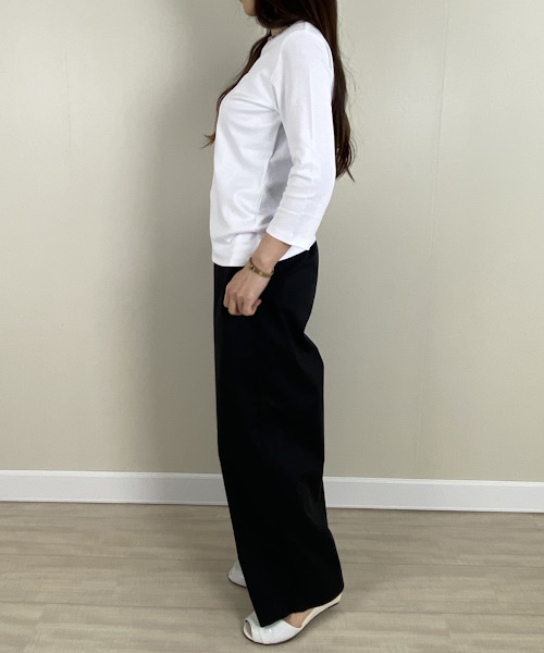 DoCLASSE　ビジューボートネック／7分袖・ドゥクラッセT　6,589円（税込）