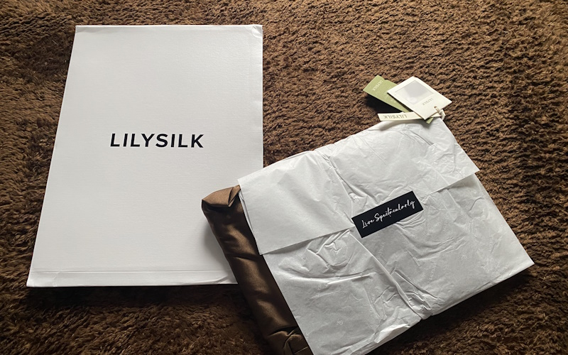 LILYSILK ハイウエスト オックスフォードバッグス ワイドパンツ ¥38,740