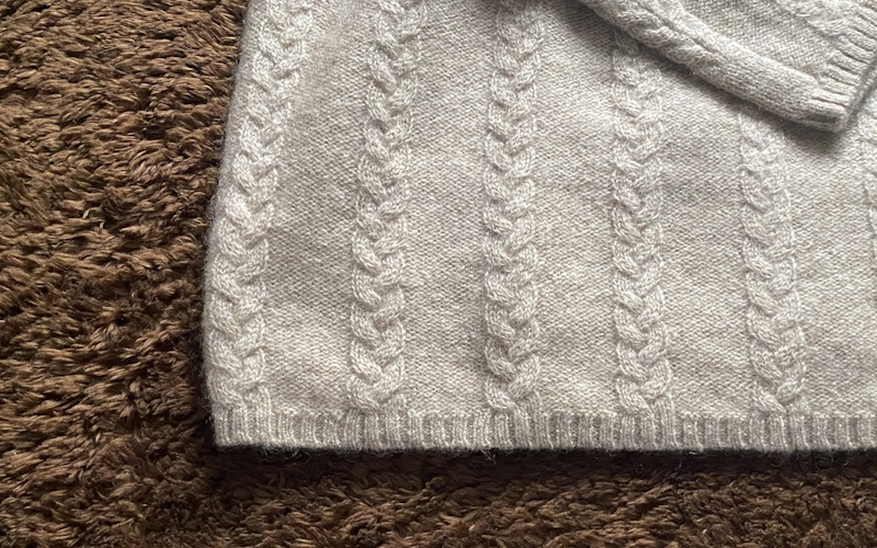 LILYSILK ケーブル編み セミシアーニット カシミアセーター ¥29,400