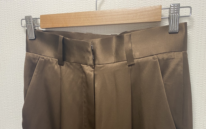 LILYSILK ハイウエスト オックスフォードバッグス ワイドパンツ ¥38,740