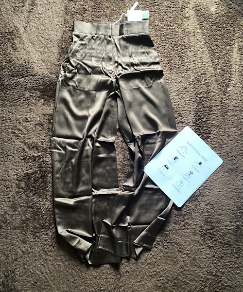 LILYSILK ハイウエスト オックスフォードバッグス ワイドパンツ ¥38,740