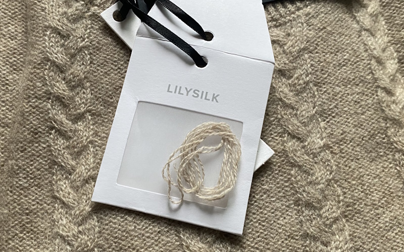 LILYSILK ケーブル編み セミシアーニット カシミアセーター ¥29,400