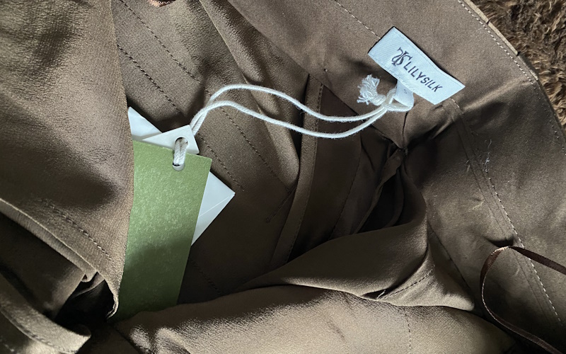 LILYSILK ハイウエスト オックスフォードバッグス ワイドパンツ ¥38,740