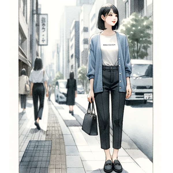 シンプルなカーディガンをおしゃれに着る・40代大人の女性が素敵に見える着こなし方法