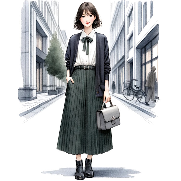 シンプルなカーディガンをおしゃれに着る・40代大人の女性が素敵に見える着こなし方法