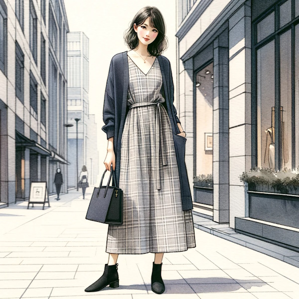 シンプルなカーディガンをおしゃれに着る・40代大人の女性が素敵に見える着こなし方法