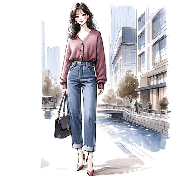 シンプルなカーディガンをおしゃれに着る・40代大人の女性が素敵に見える着こなし方法